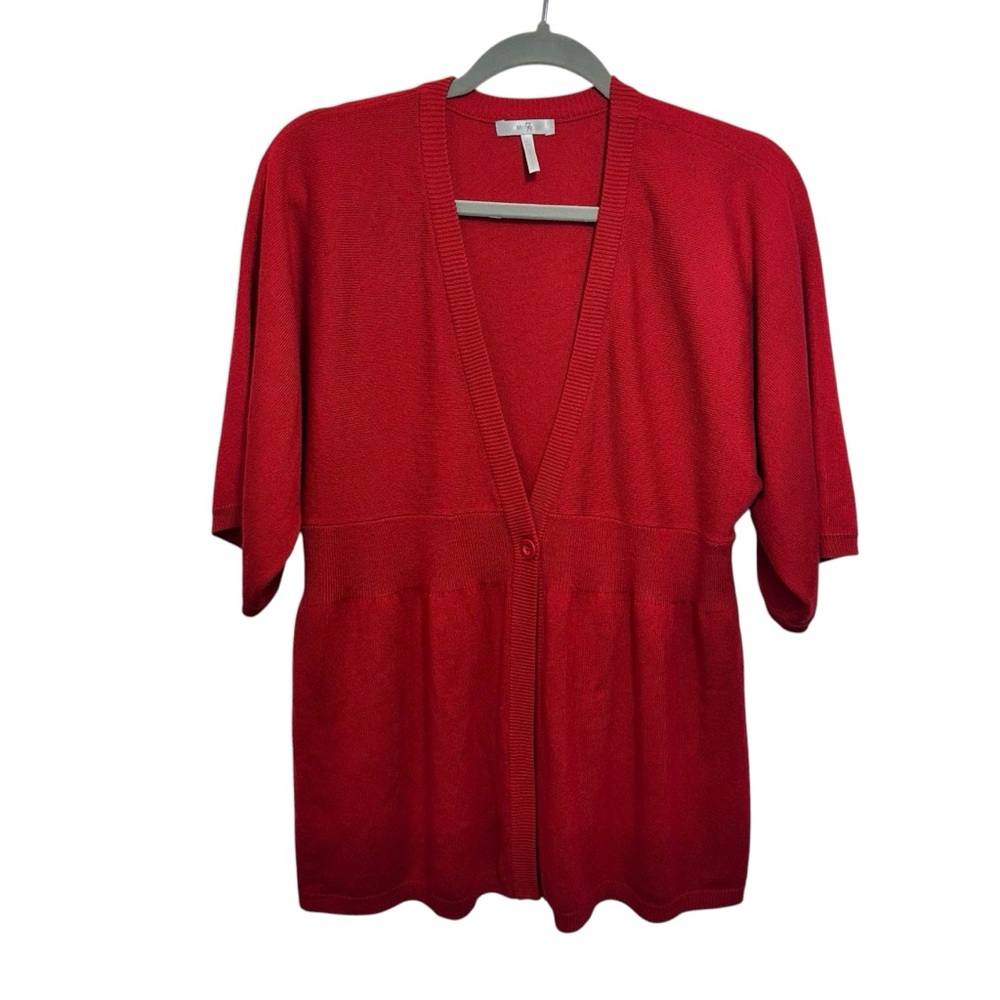 VTG Metro 7 90's‎ Babydoll Knit Red Holiday Cardigan, Large